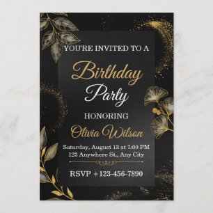 Elegant Floral Birthday Party Invitation