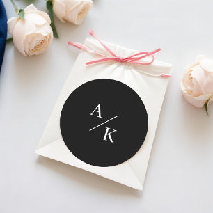 Elegant Floral black and white  Classic Round Sticker