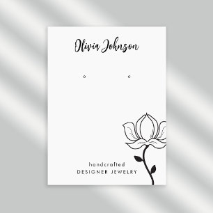 Elegant Floral Black White Jewellery Earring Displ Business Card