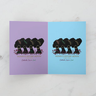 Elegant Floral Black Women's History Month 2026 Card