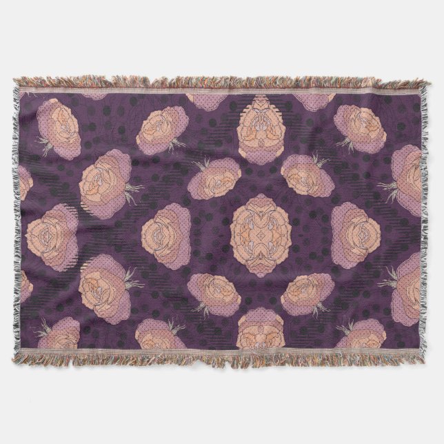 Elegant Floral Blanket – Cozy Botanical Throw  (Front)