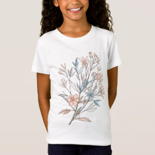 Elegant Floral Bloom Art   Modern Botanical Flower T-Shirt