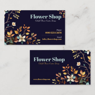 Elegant Floral Bloom, Flower Shop, Florist Business Card