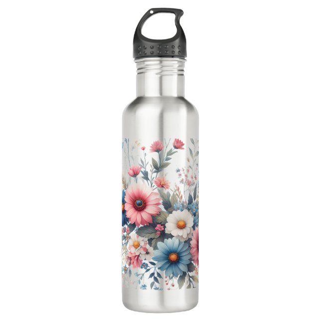 Elegant Floral Blooms 710 Ml Water Bottle (Front)