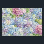Elegant Floral Blue and Pink Hydrangea Pattern Wrapping Paper Sheet<br><div class="desc">These elegant floral wrapping paper sheets feature hydrangea blossoms in shades of blue,  lavender and pink. Perfect for wedding gift wrap and decoupage projects as well as other paper crafts. Designed by world renowned artist ©Tim Coffey.</div>