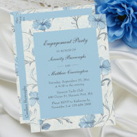 Elegant Floral Blue Garden Engagement Party