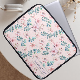 Elegant Floral Blush Pink Electronics Bag