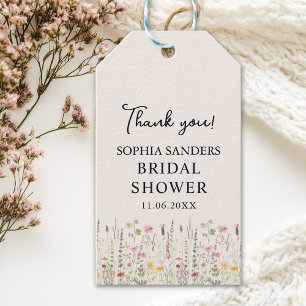 "Elegant Floral Boho Bridal Shower Gift Tags