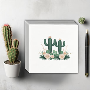 Elegant Floral Boho Modern Cactus Baby Shower Napkin