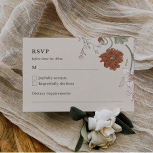 Elegant Floral Boho RSVP Card