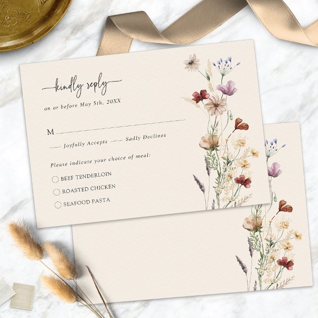 Elegant Floral Boho RSVP Card (Elegant Floral Boho RSVP Card by Painted Paperie
)