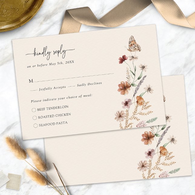 Elegant Floral Boho RSVP Card (Elegant Floral Boho RSVP Card
)