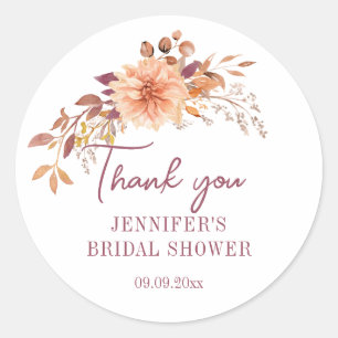 Elegant Floral Boho Thank You  Sticker