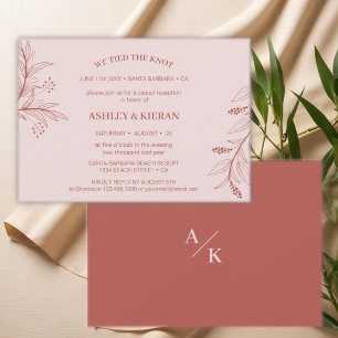 Elegant Floral Boho We Tied the Knot Reception Invitation