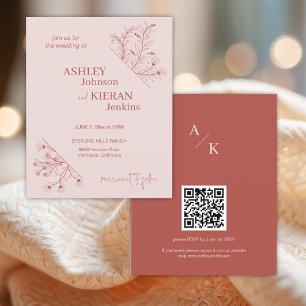 Elegant Floral Boho Wedding Budget Invitation Flyer