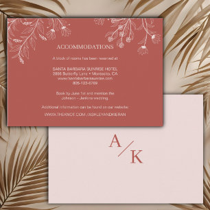 Elegant Floral Boho Wedding Details  Enclosure Card