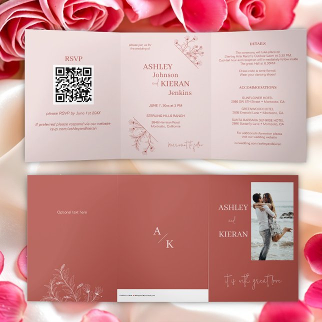 Elegant Floral Boho Wedding Invitation (Creator Uploaded)