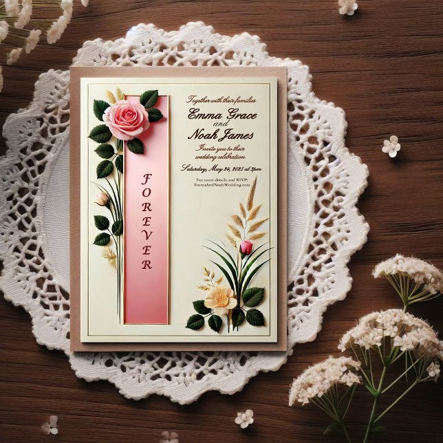 Elegant Floral Boho Wedding Invitation (Creator Uploaded)