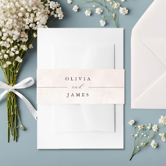 Elegant Floral Boho Wedding Invitation Belly Band