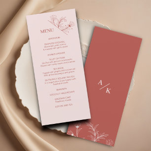 Elegant Floral Boho Wedding Menu