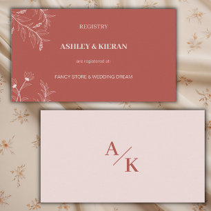 Elegant Floral Boho Wedding Registry , Enclosure Card