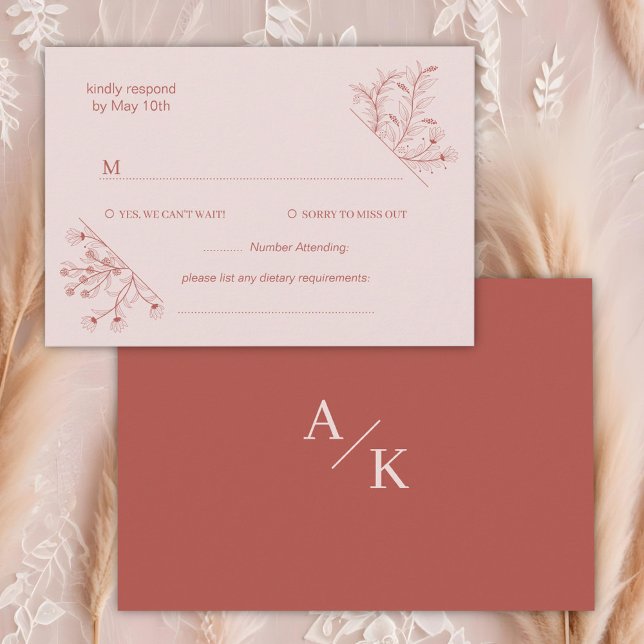 Elegant Floral Boho Wedding  RSVP Card (Creator Uploaded)