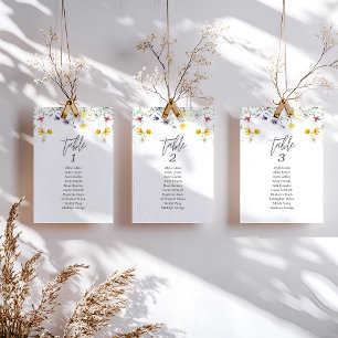 Elegant floral Boho Wedding table card