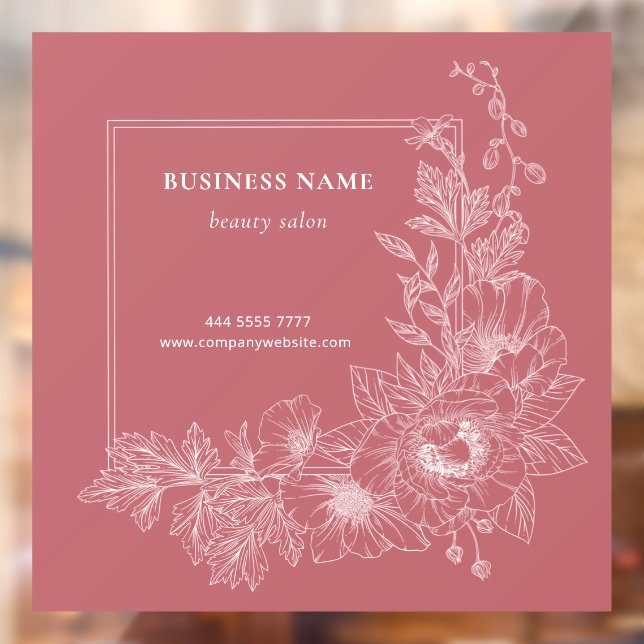 Elegant Floral Border Beauty Salon Dusty Pink (Sheet 2)
