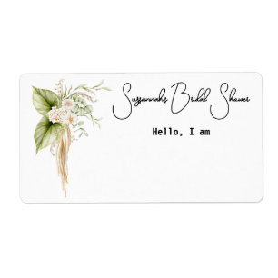 Elegant Floral Border Paper Label Name Tag