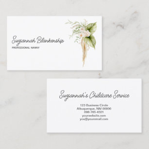 Elegant Floral Border Right Details On Back Business Card