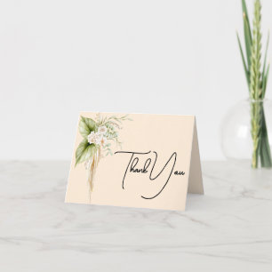 Elegant Floral Border  Thank You Card