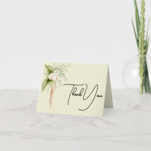 Elegant Floral Border Thank You Card