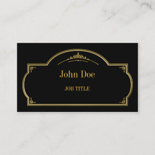 Elegant floral borders, gold business card