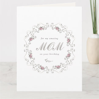Elegant Floral Botanical birthday Mum Card