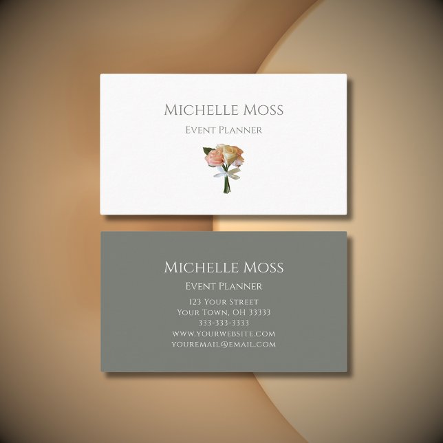 Elegant Floral Botanical Blush Roses Professional Business Card (Creator Uploaded)