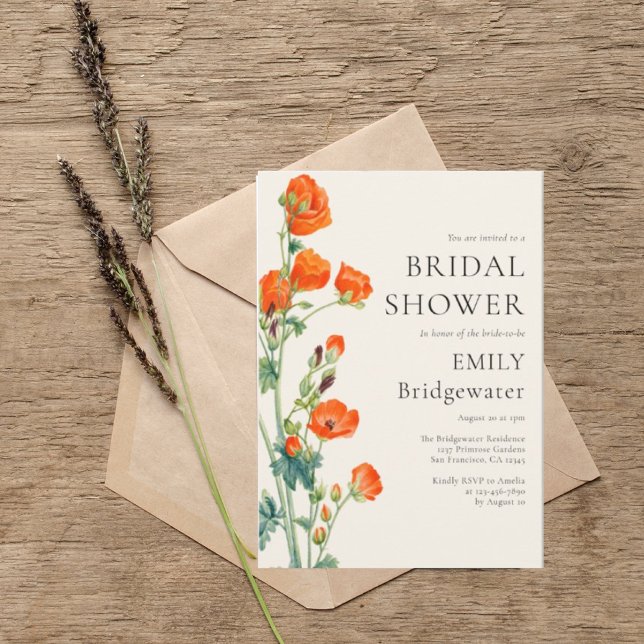 Elegant Floral Botanical Bridal Shower  Invitation (Creator Uploaded)