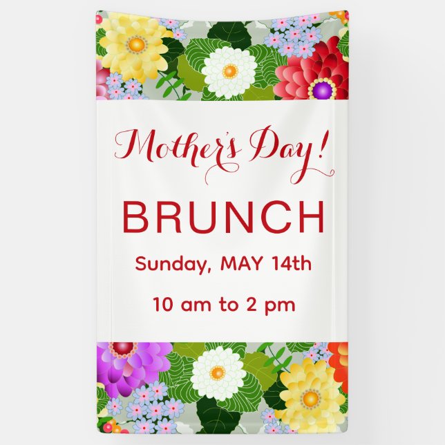 Elegant Floral Botanical Garden Pattern Banner (Vertical)