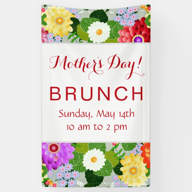 Elegant Floral Botanical Garden Pattern Banner (Vertical)