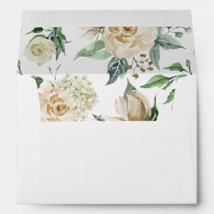 Elegant Floral Botanical Gold Wedding Invitation Envelope