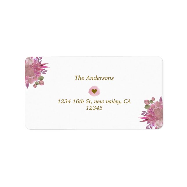 Elegant Floral Botanical Kindly Deliver To Address Label (Front)