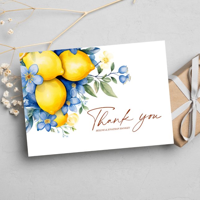 Elegant Floral Botanical Modern Wedding Thank You Card (Elegant Floral Botanical Modern Wedding Thank You Card)