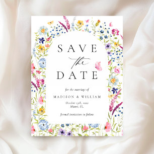 Elegant Floral Botanical Rustic Save the Date Postcard