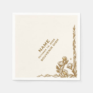 Elegant Floral Botanical Wedding Paper Napkins