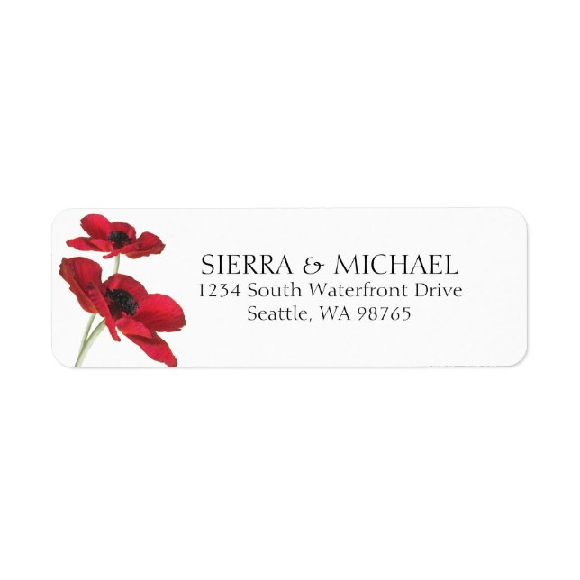 Elegant Floral Botanical Wedding Return Address (Front)