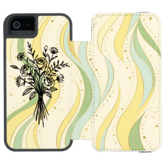 Elegant Floral Bouquet Line Art Incipio Watson™ iPhone 5 Wallet Case