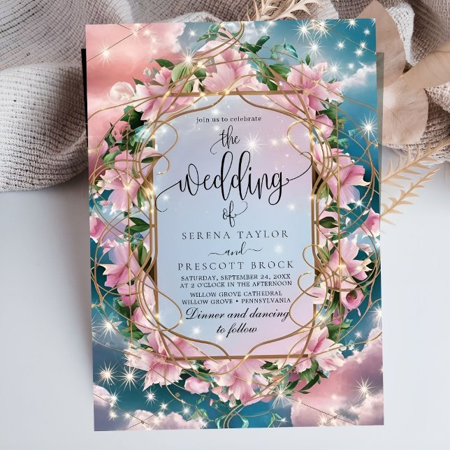 Elegant Floral Bouquet Rosy Wedding Invitation (Creator Uploaded)
