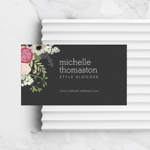 Elegant Floral Bouquet Stylist, Blogger, Designer Business Card