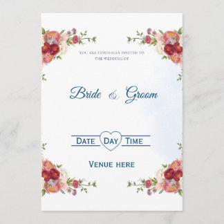 Elegant Floral Bouquet Wedding Invite