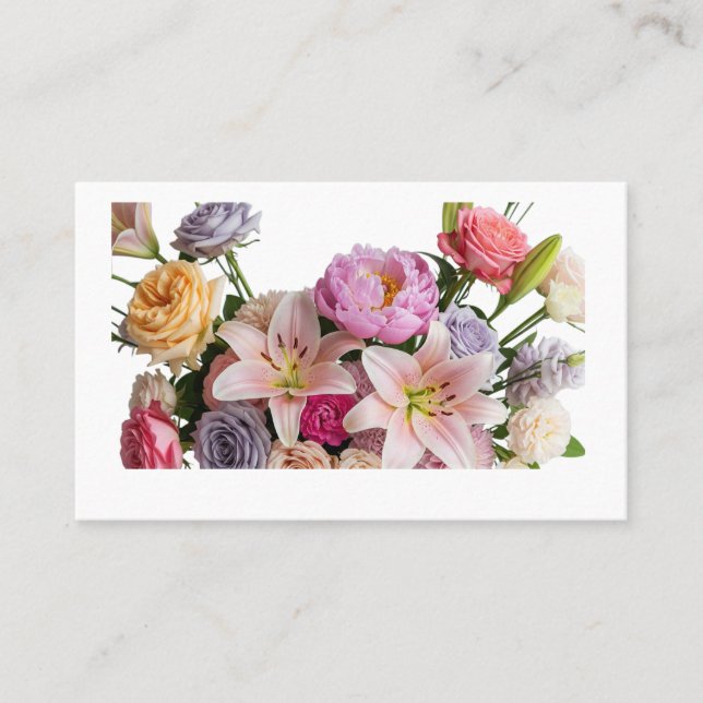 Elegant Floral Boutique Logo Design Feminine Brand Business Card (Front)