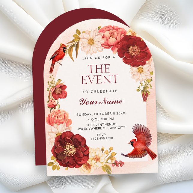 Elegant Floral branch bird  Invitation (Creator Uploaded)